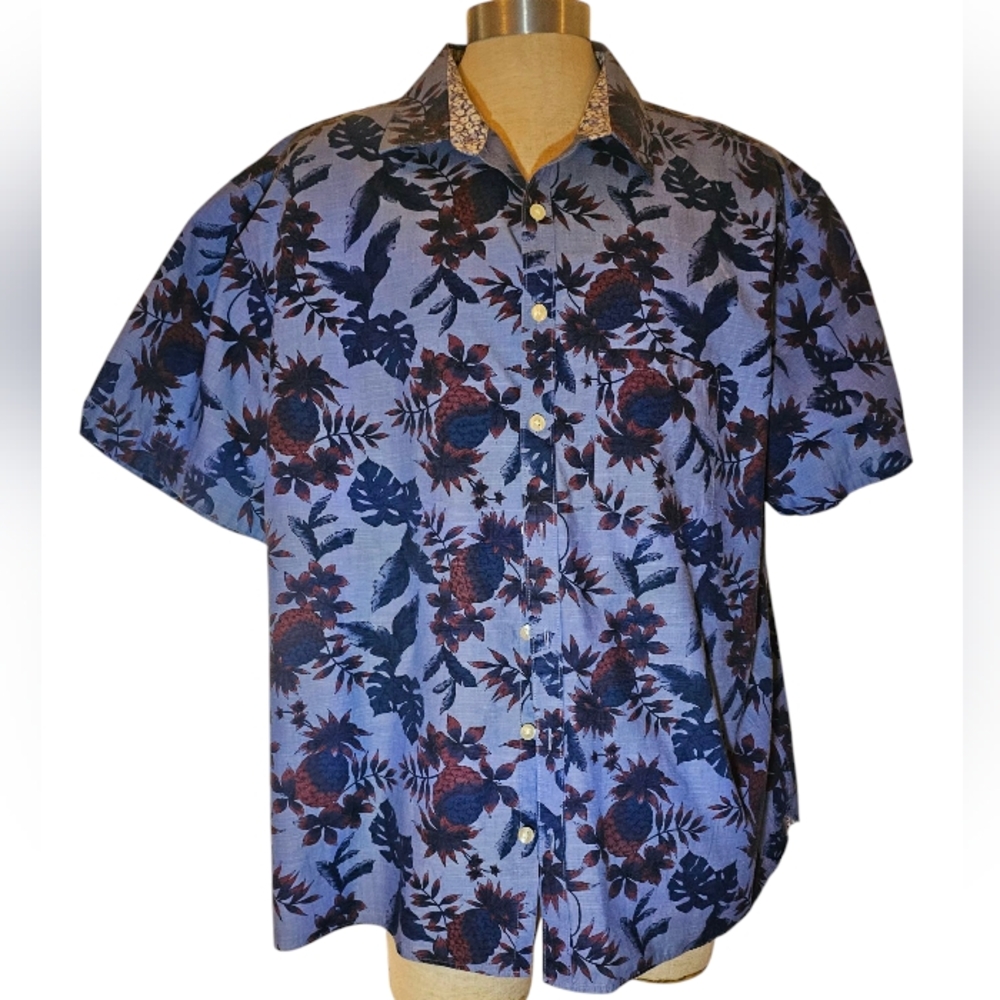 Van Heusen Floral Blue Men's Button Down Shirt